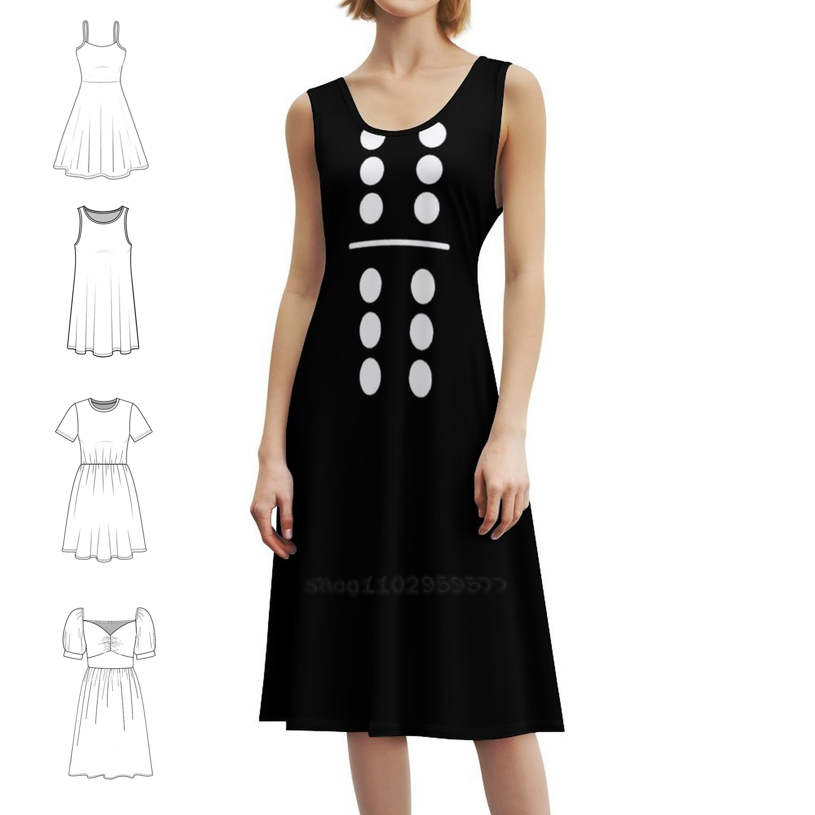 Party Games Simple - Costume da domino 6-6 Double Six