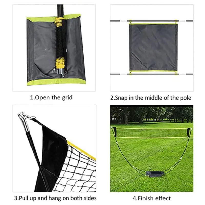 Badminton Set Garden - Set di reti da badminton pieghevoli