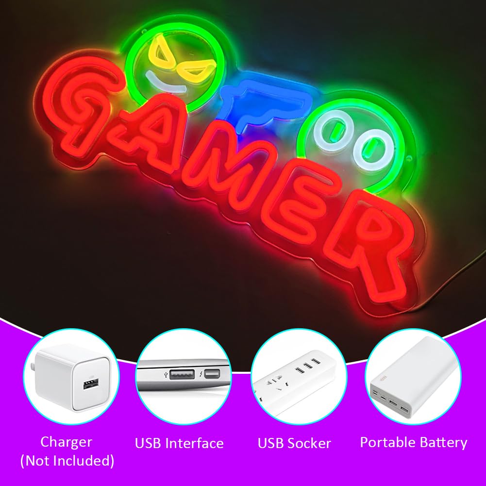 Insegna al Neon LED per Gamer, - Party Games Christmas recensione e prezzo