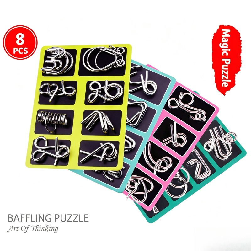 Set di 8 Puzzle in Metallo, Cl - Party Games Board Game recensione e prezzo